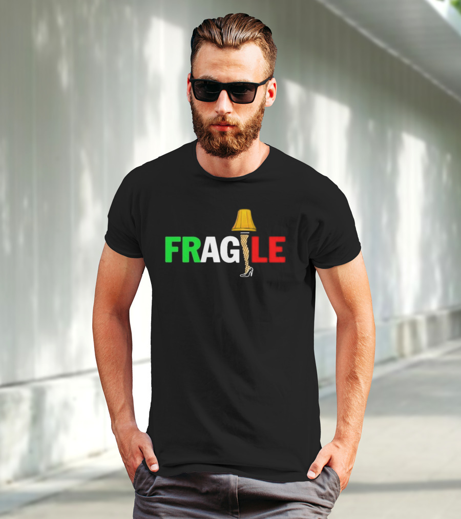 Fragile Italian Christmas Leg Lamp T-Shirt