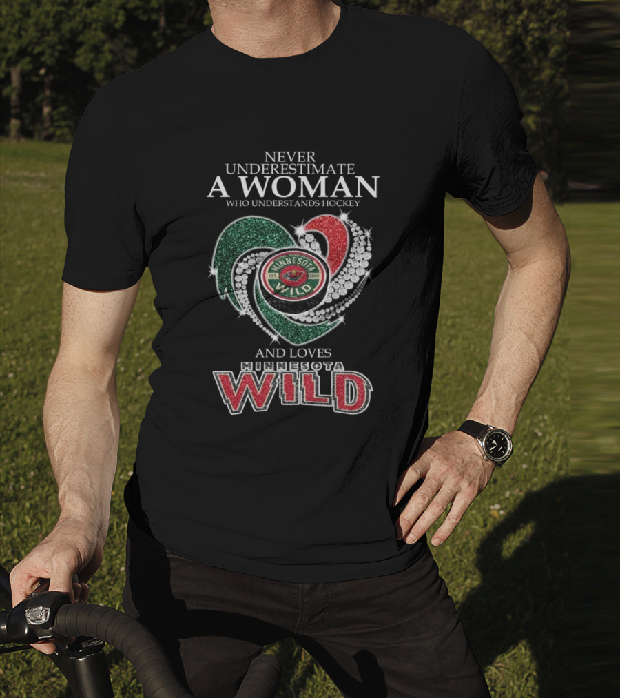 Never Underestimate A Woman Who Understands And Loves Minnesota Wild Hockey T-Shirt