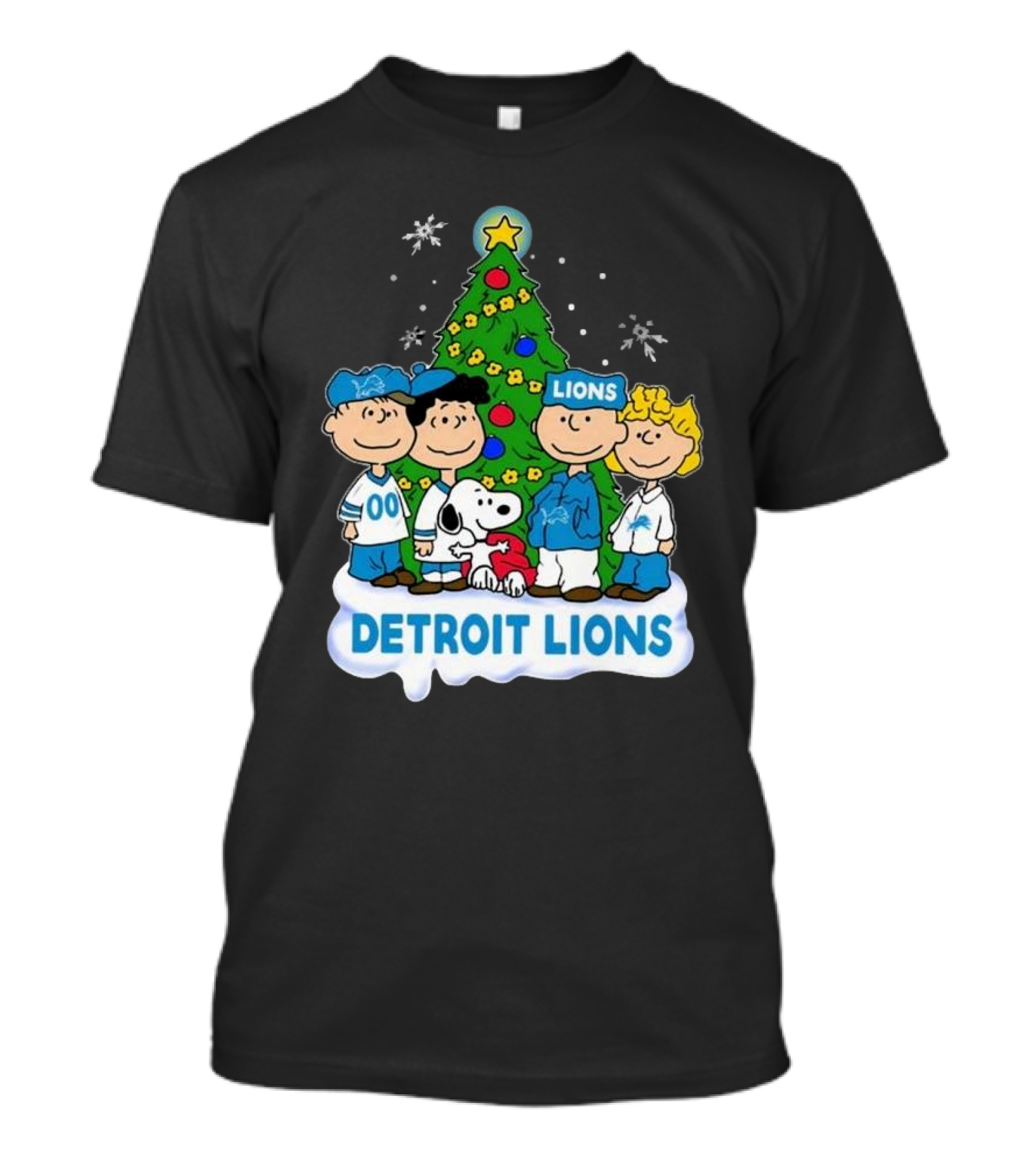 Detroit Lions Peanuts Merry Christmas T-Shirt