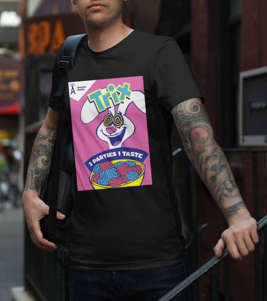 Trix Cereal Bunny With Swirled Eyes And Brain Bowl 2 Parties 1 Taste General Media T-Shirt
