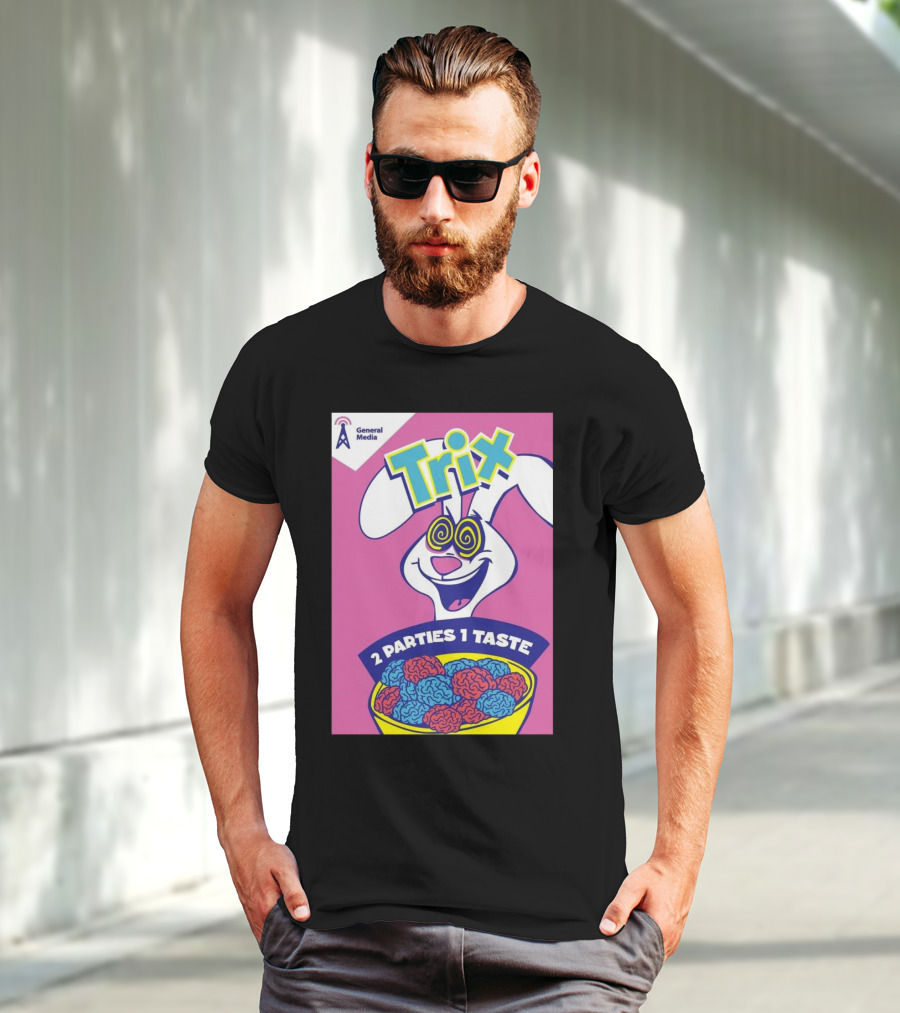 Trix Cereal Bunny With Swirled Eyes And Brain Bowl 2 Parties 1 Taste General Media T-Shirt