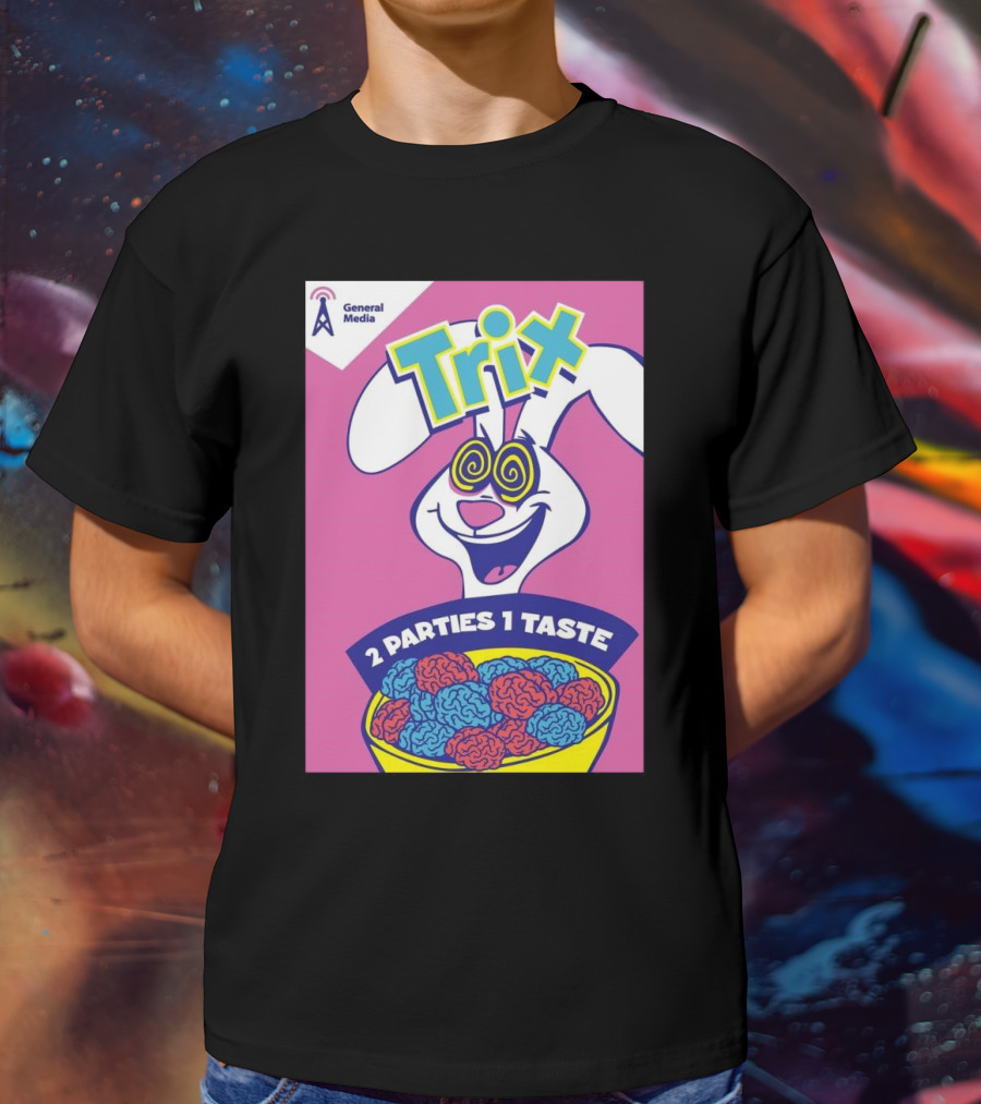 Trix Cereal Bunny With Swirled Eyes And Brain Bowl 2 Parties 1 Taste General Media T-Shirt