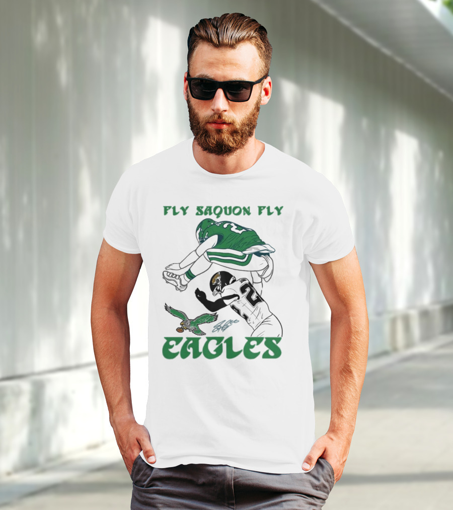Fly Saquon Fly Eagles Reverse Hurdle Saquon Barkley Jarrian Jones T-Shirt