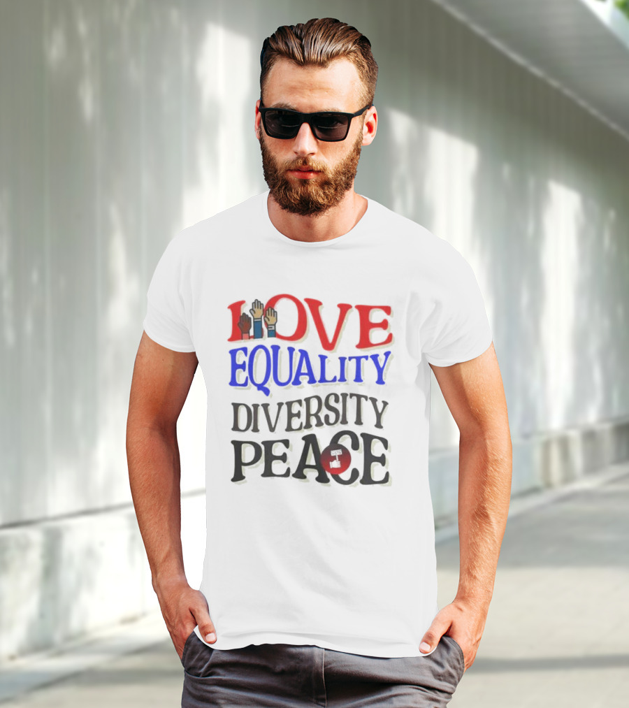 Love Equality Diversity Peace Raised Hands T-Shirt
