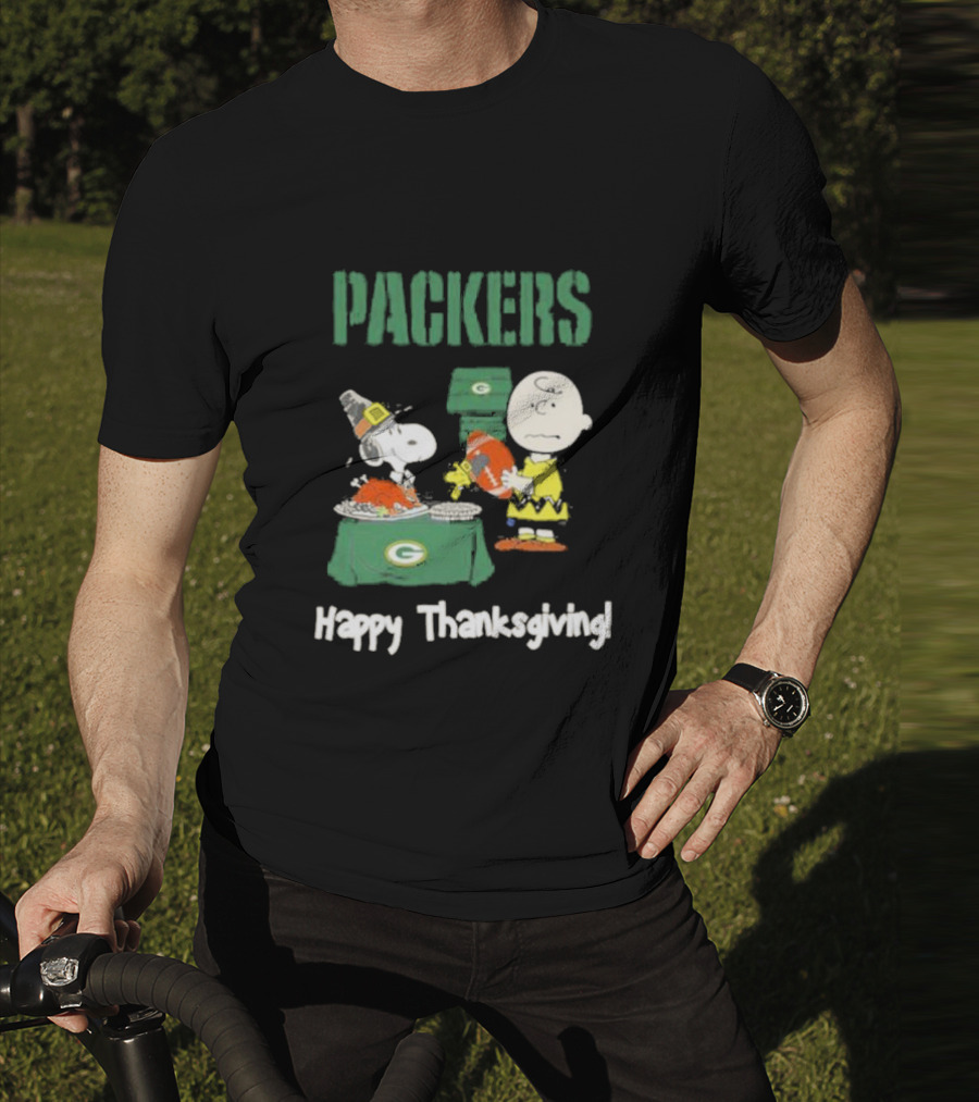 Charlie Brown Snoopy Packers Happy Thanksgiving T-Shirt