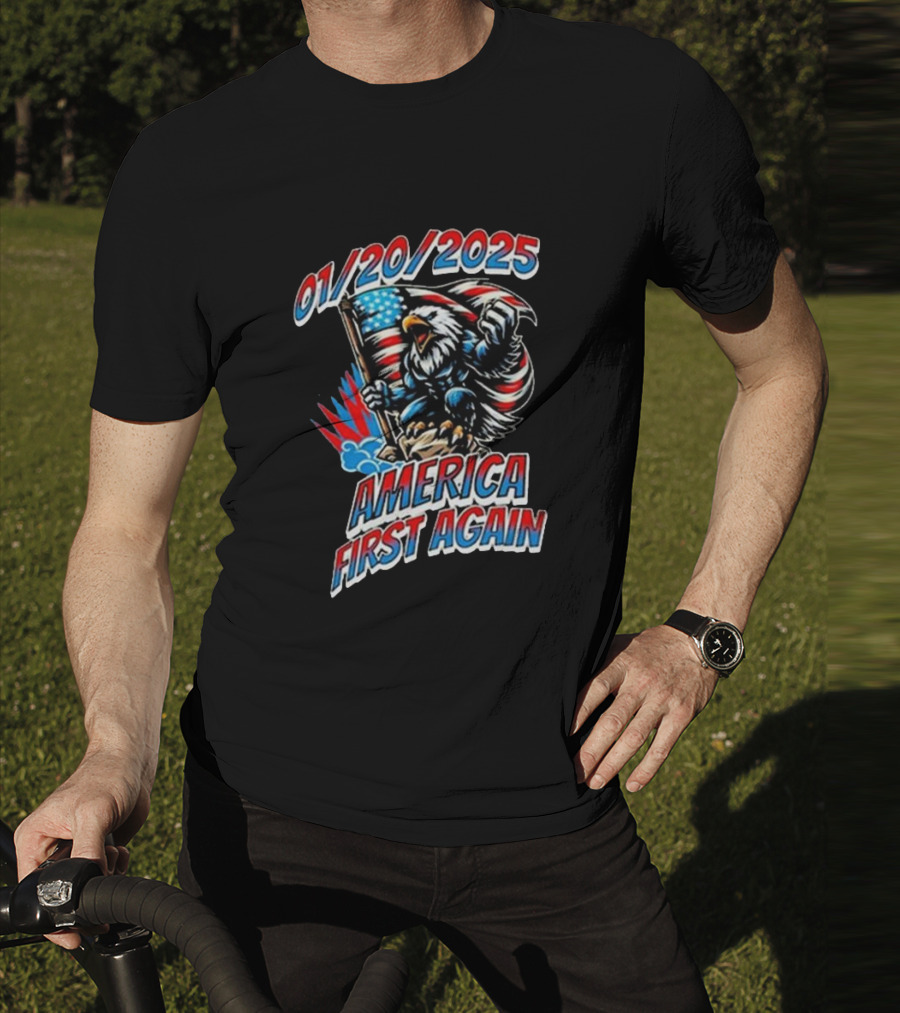 01/20/2025 America First Again Eagle And Flag T-Shirt