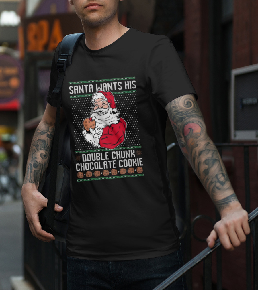 Santa Wants His Double Chunk Chocolate Cookie Vintage T-Shirt