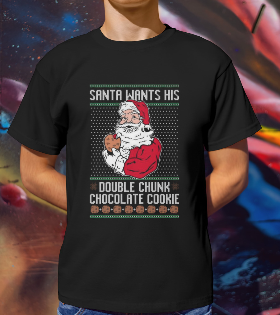 Santa Wants His Double Chunk Chocolate Cookie Vintage T-Shirt