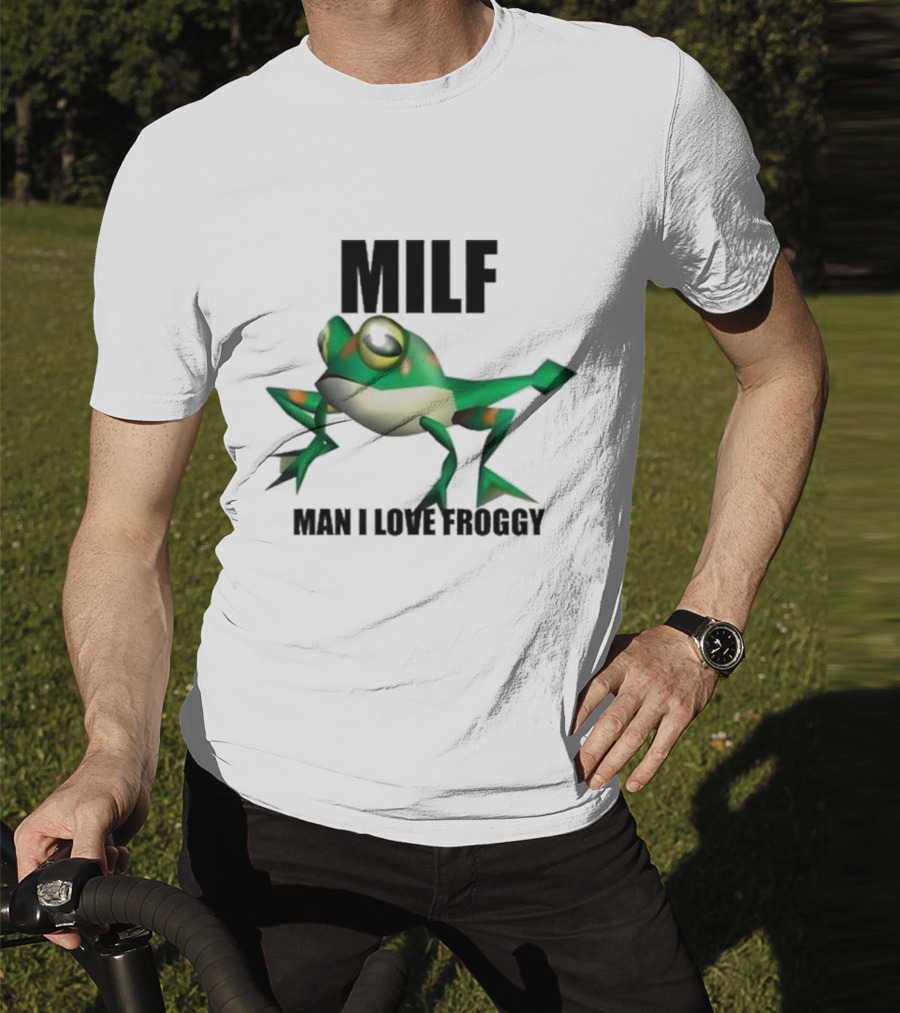 MILF Man I Love Froggy Cute Green Cartoon Frog T-Shirt