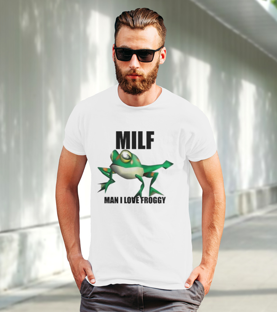 MILF Man I Love Froggy Cute Green Cartoon Frog T-Shirt
