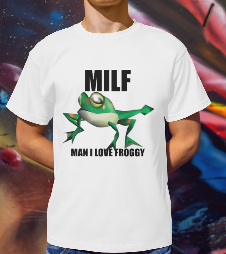 MILF Man I Love Froggy Cute Green Cartoon Frog T-Shirt