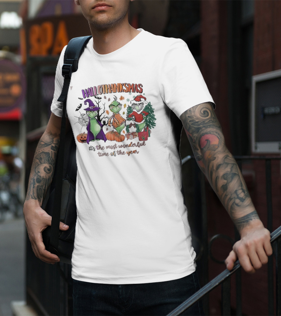 Hallothanksmas The Grinch It’s The Most Wonderful Time Of The Year T-Shirt