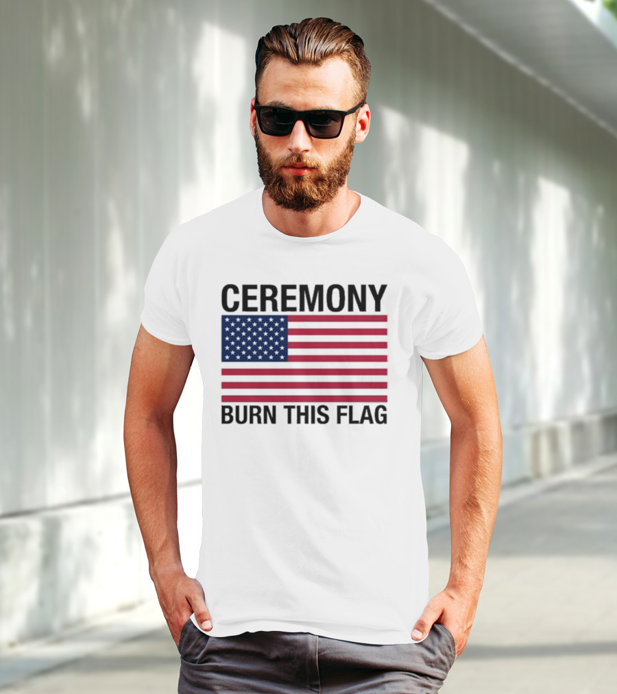 Ceremony Burn This Flag American Flag Trans Girls Be Free T-Shirt