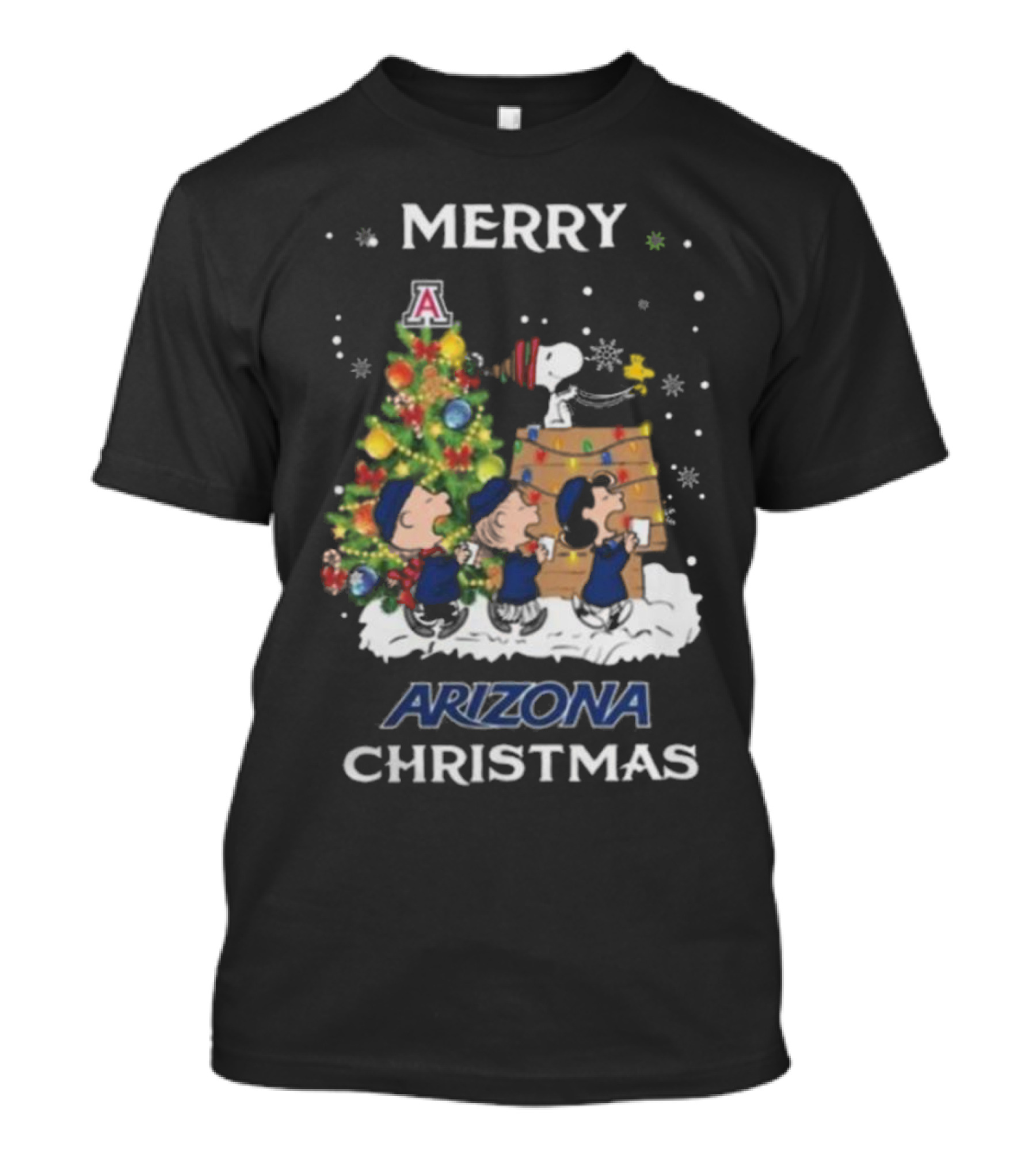 Merry Arizona Christmas Wildcats Snoopy And Friends T-Shirt