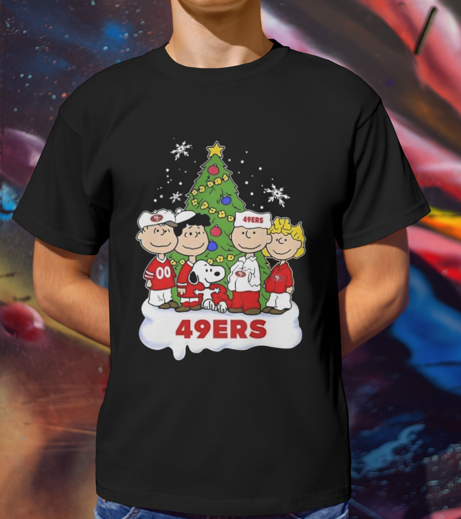 San Francisco 49Ers Snoopy And Friends Christmas T-Shirt