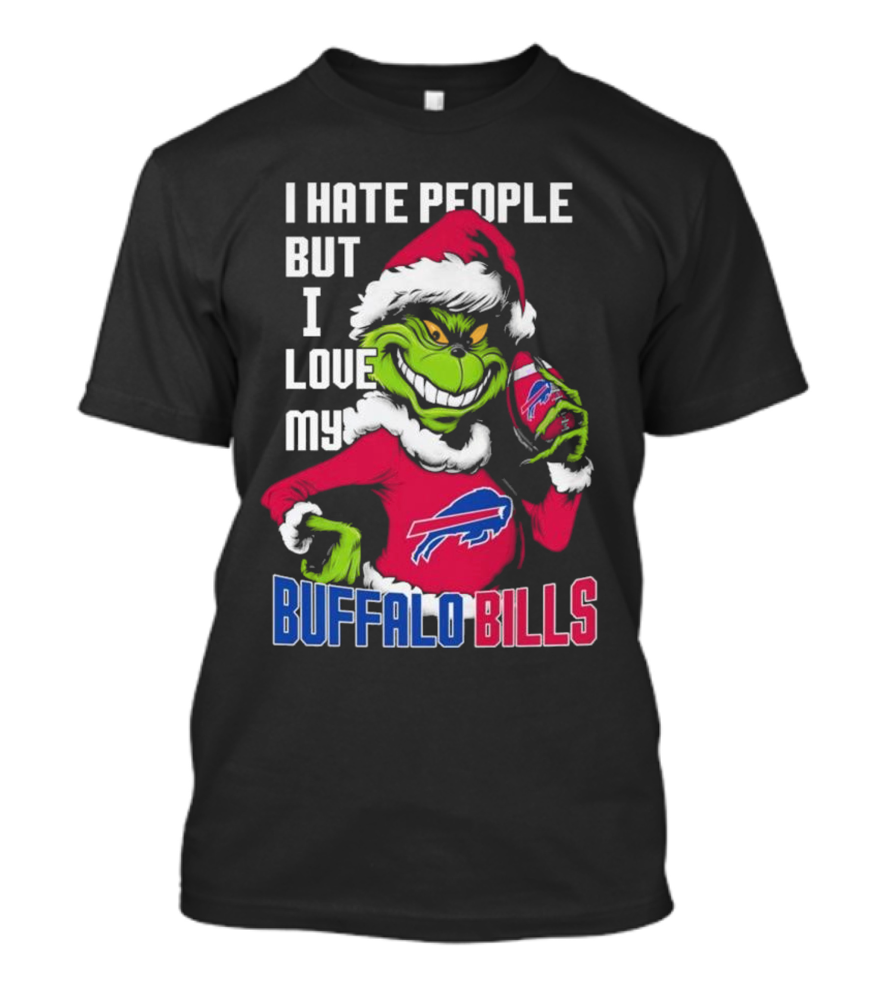 I Hate People But I Love My Buffalo Bills Santa Grinch T-Shirt