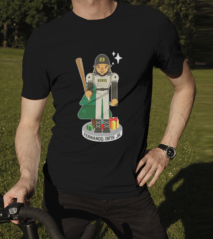 Fernando Tatis Jr. Nando 23 MLBPA Nutcracker With Baseball Bat And Gifts T-Shirt