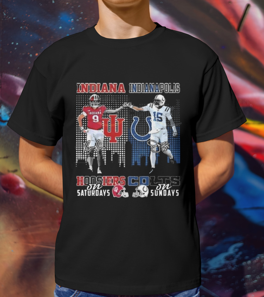 Indiana Hoosiers Indianapolis Colts Hoosiers On Saturdays Colts On Sundays T-Shirt