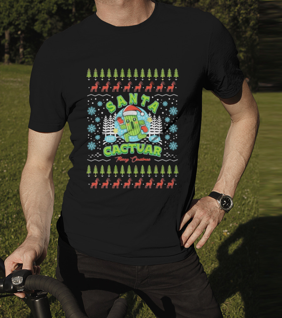 Santa Cactuar Merry Christmas ESTD 1994 Ugly Christmas T-Shirt