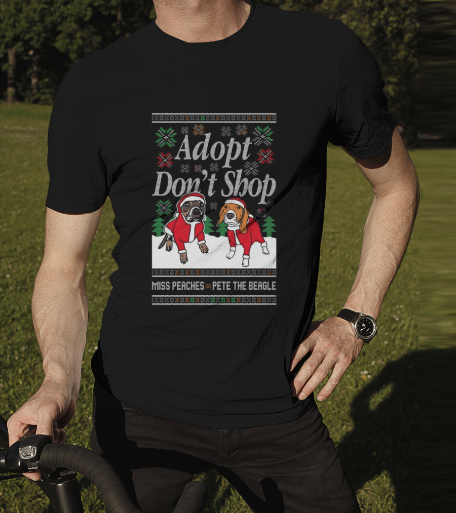Adopt Don’t Shop Miss Peaches Pete The Beagle Christmas T-Shirt