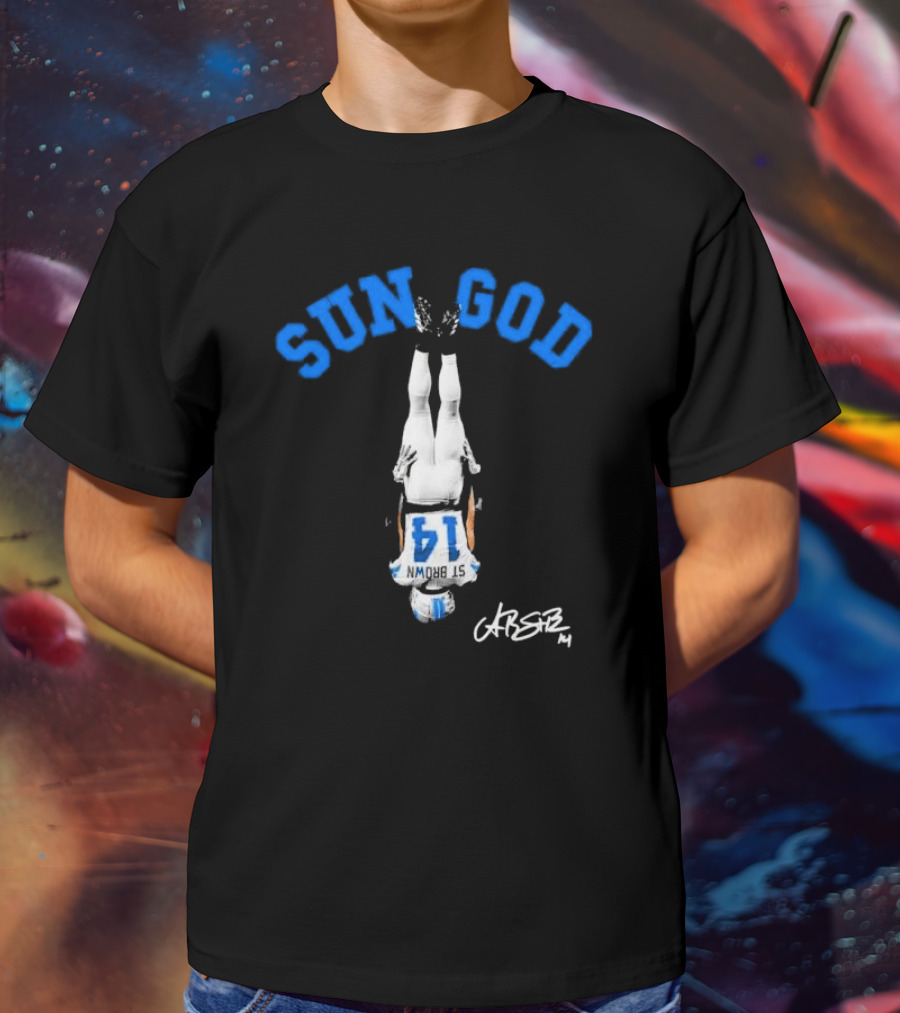 SUN GOD St. Brown 14 Headstand Signature T-Shirt