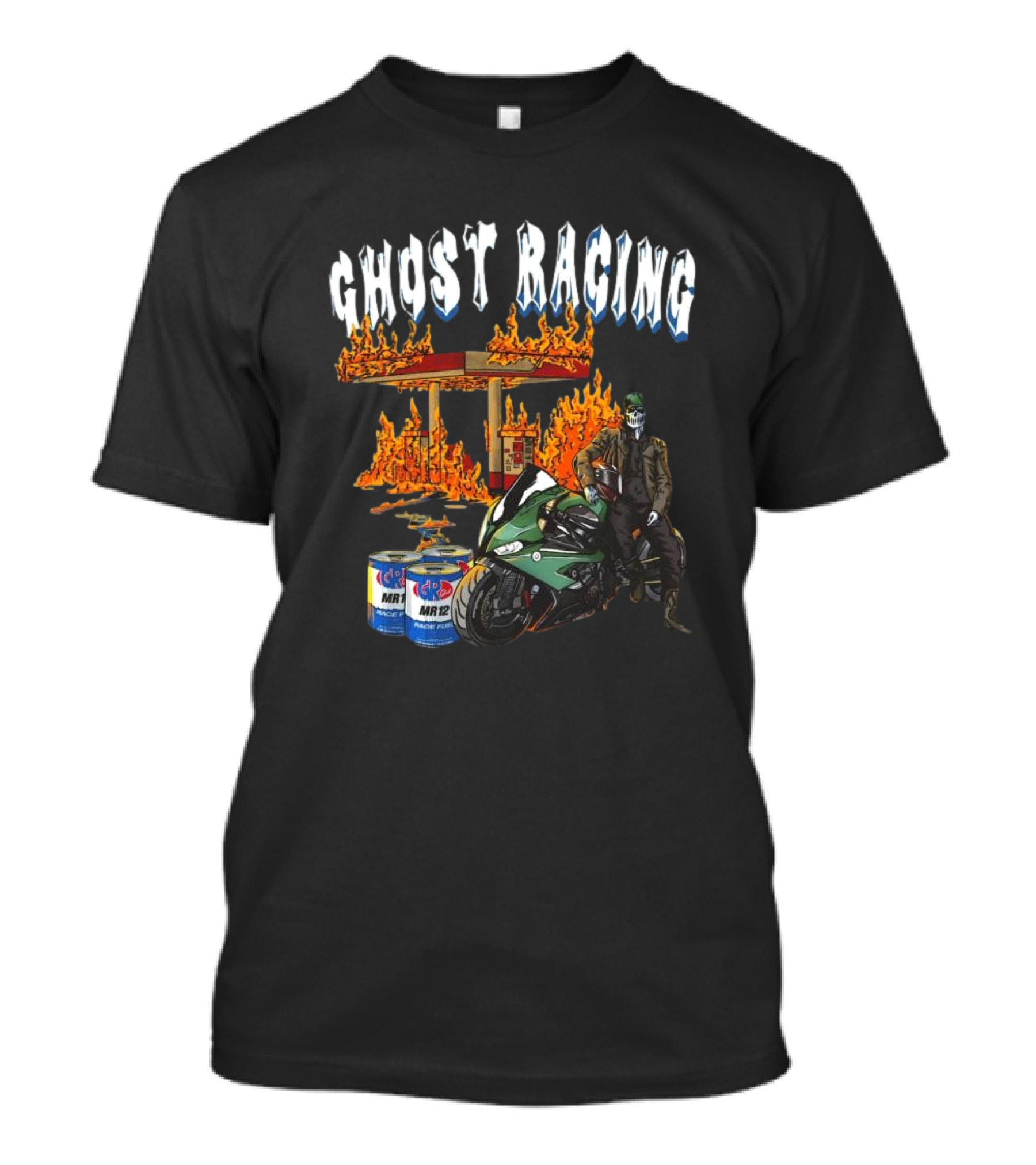 Ghost Racing MR12 Flames Motorcycle 87 Ghost T-Shirt