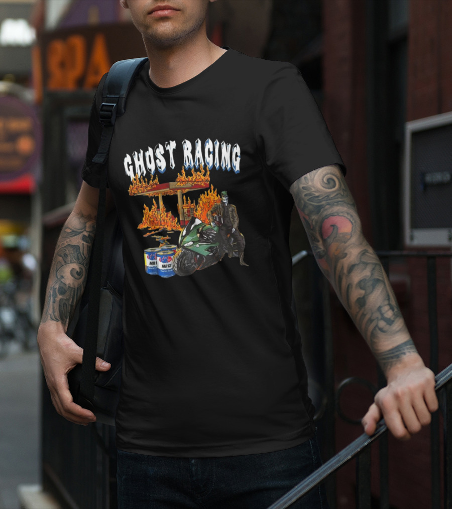 Ghost Racing MR12 Flames Motorcycle 87 Ghost T-Shirt