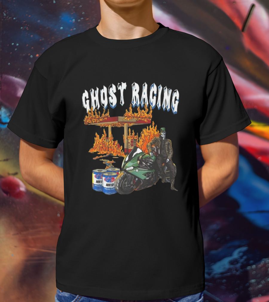 Ghost Racing MR12 Flames Motorcycle 87 Ghost T-Shirt