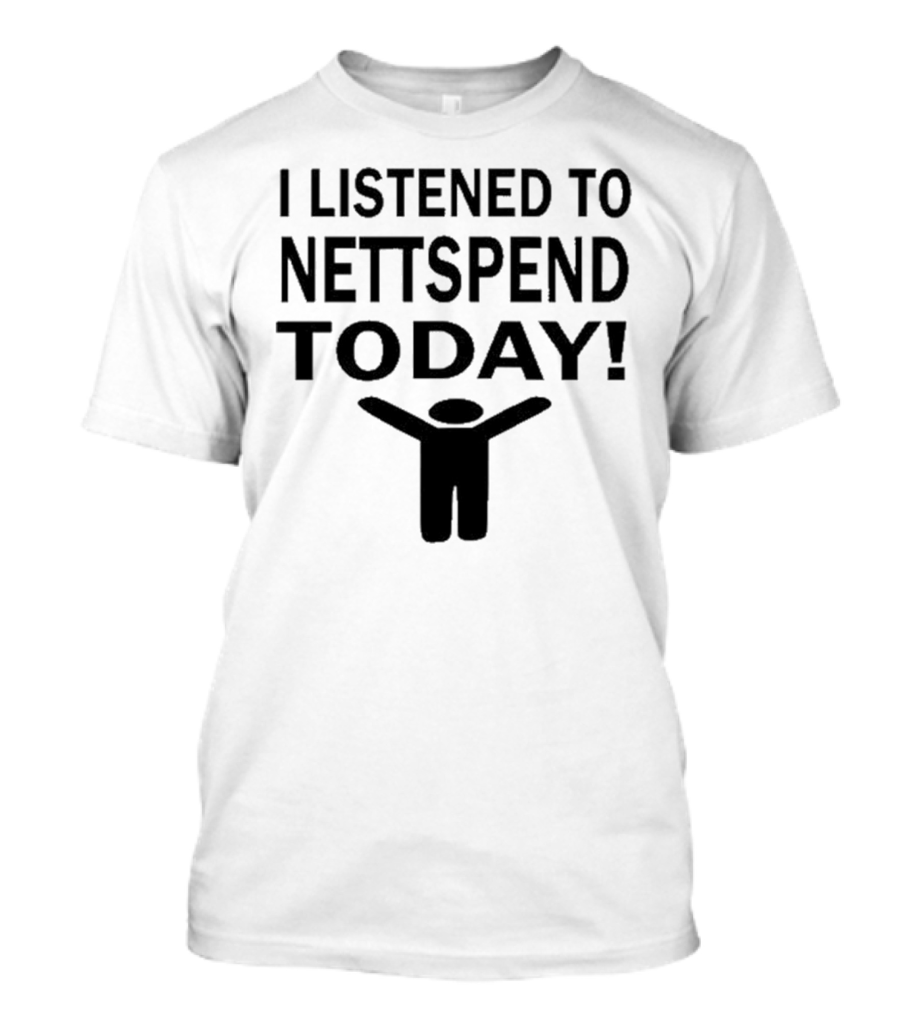 I Listened To Nettspend Today Black Stick Figure T-Shirt