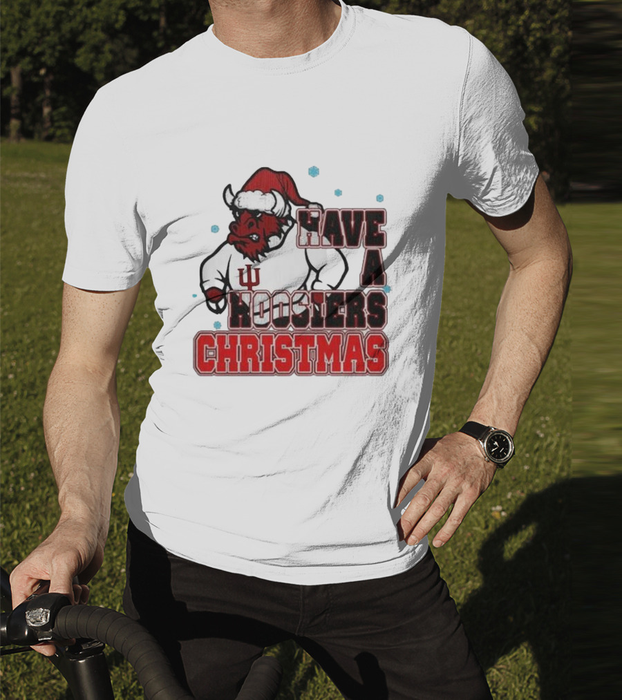 Indiana Hoosiers Santa Mascot Have A Hoosiers Christmas T-Shirt