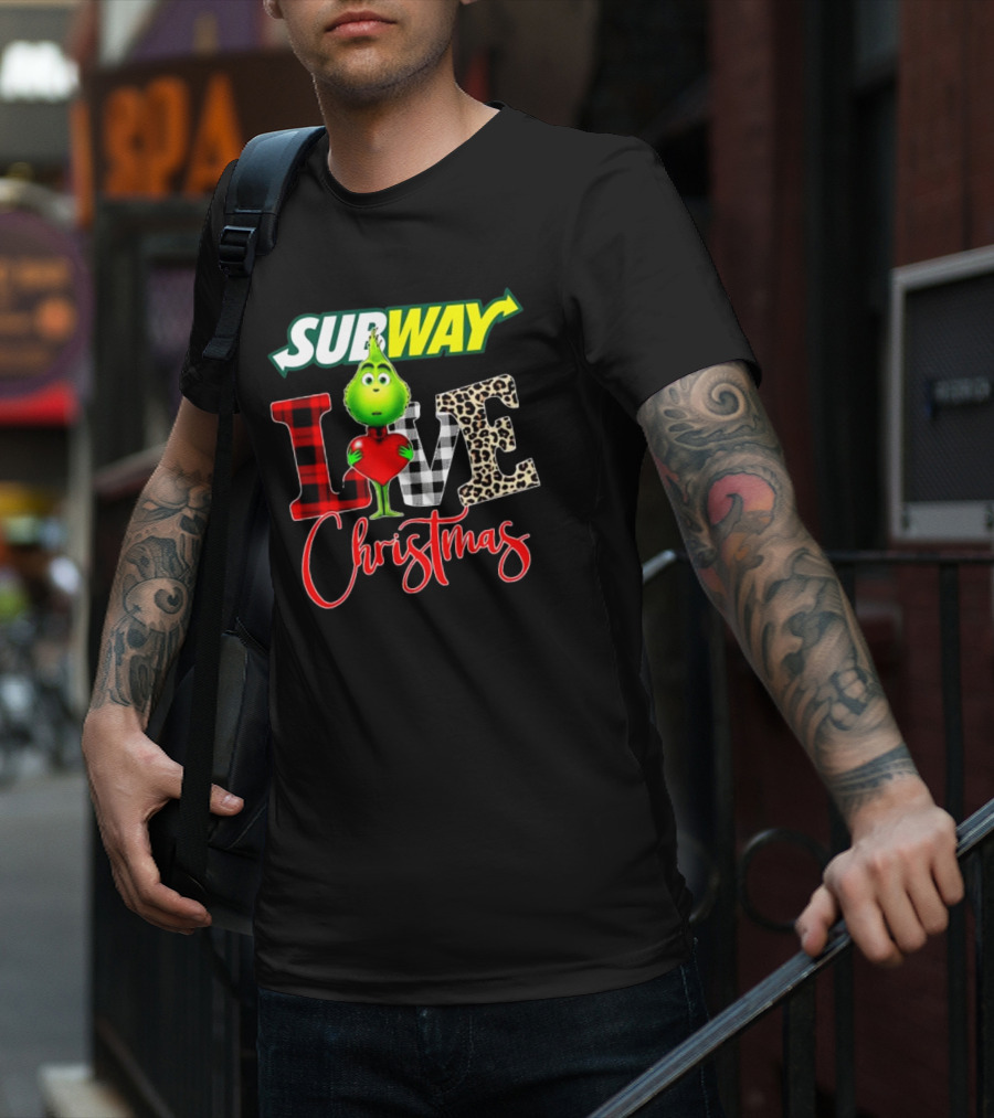 SUBWAY Grinch Love Heart Christmas T-Shirt