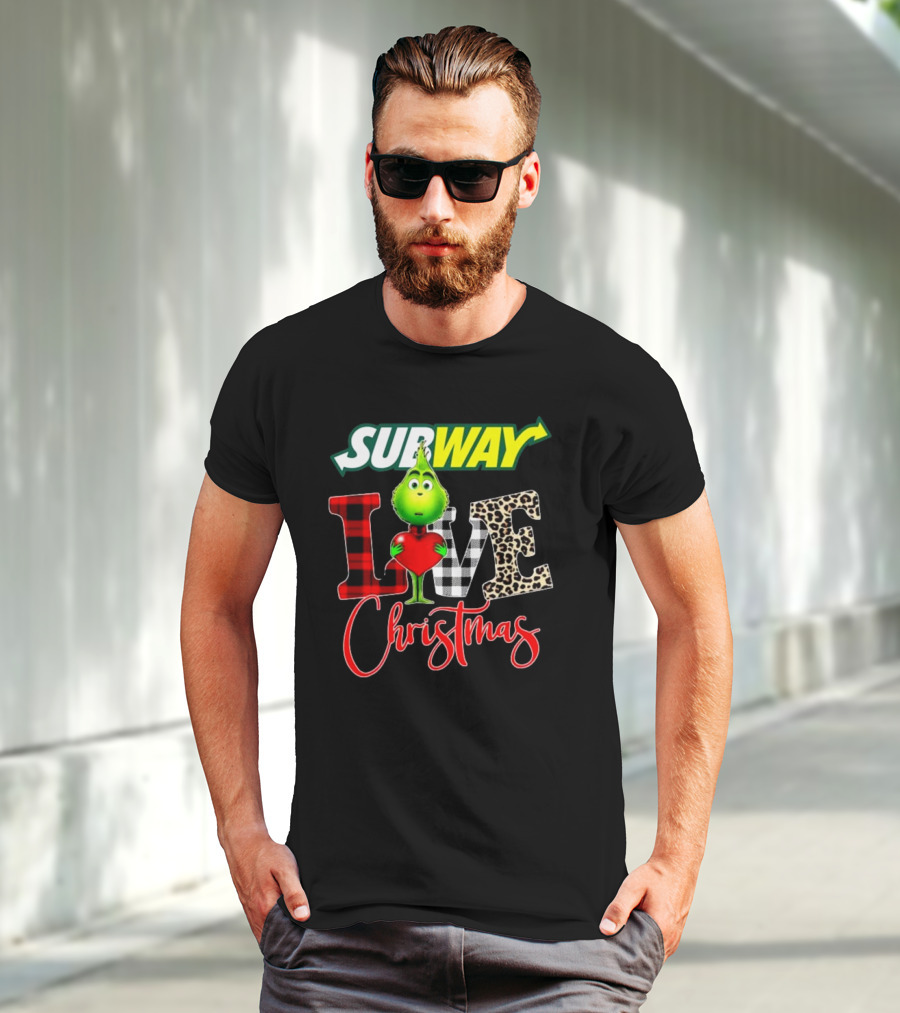 SUBWAY Grinch Love Heart Christmas T-Shirt