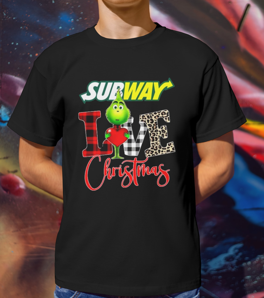SUBWAY Grinch Love Heart Christmas T-Shirt