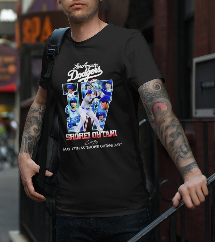 Los Angeles Dodgers Shohei Ohtani 17 May 17th As Shohei Ohtani Day Signature T-Shirt