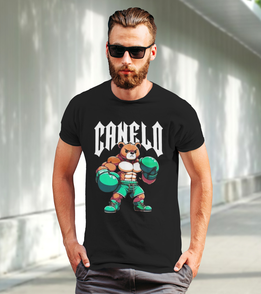 Canelo Boxing Teddy Bear Cartoon With Gloves T-Shirt
