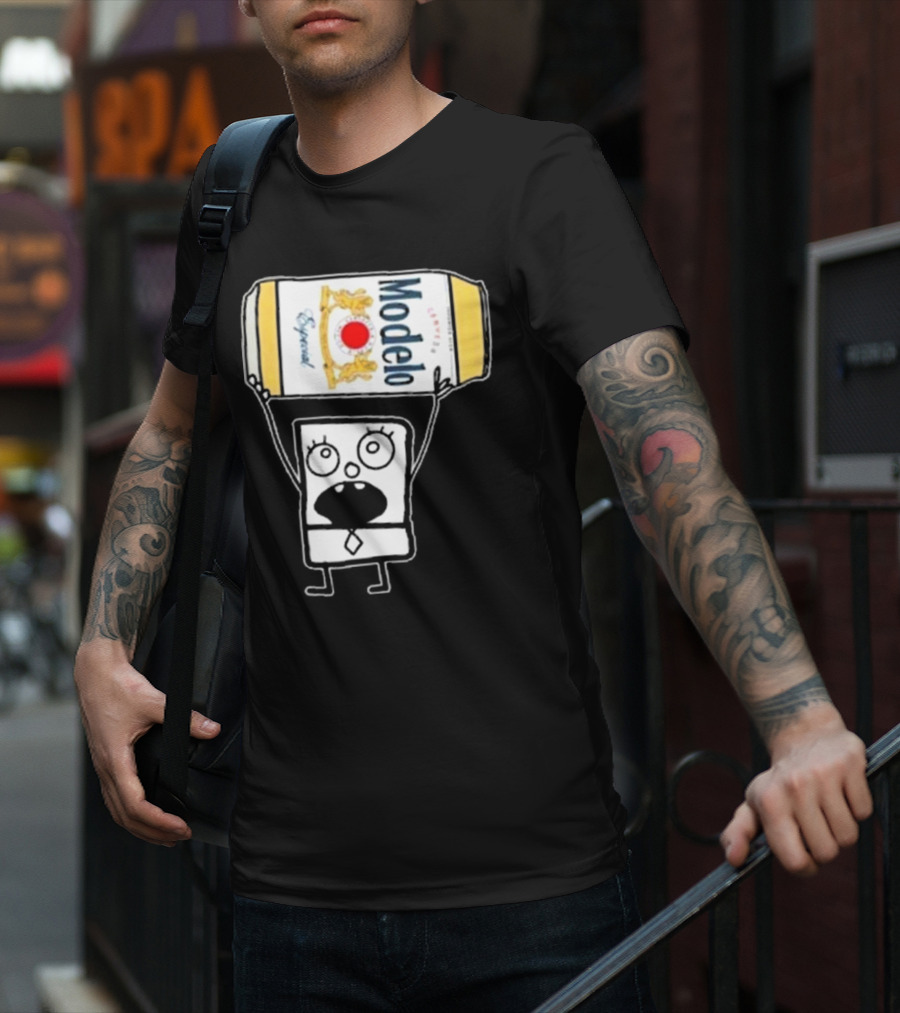 Doodlebob Lifting Modelo Especial Beer Can T-Shirt