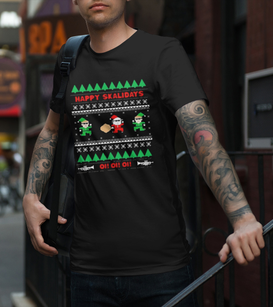 Happy Skalidays Christmas Elf Dancing Oi Oi Oi T-Shirt