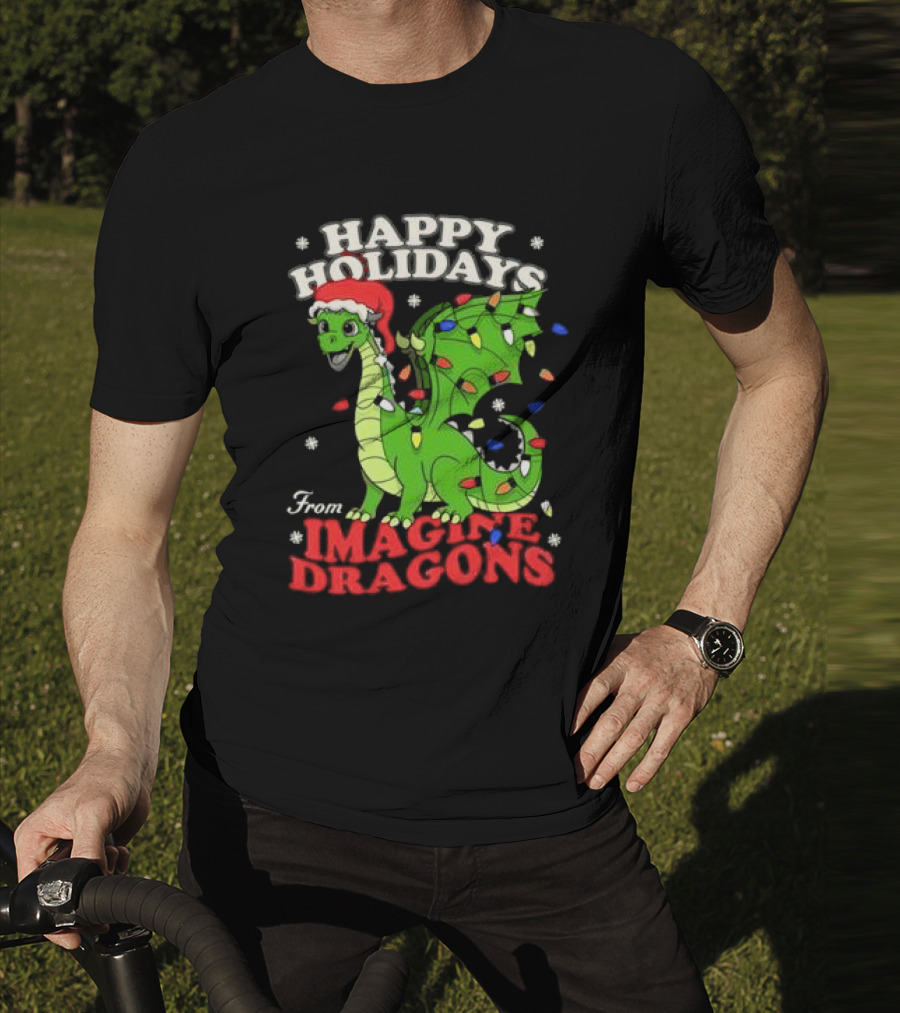 Happy Holidays From Imagine Dragons Cartoon Dragon T-Shirt