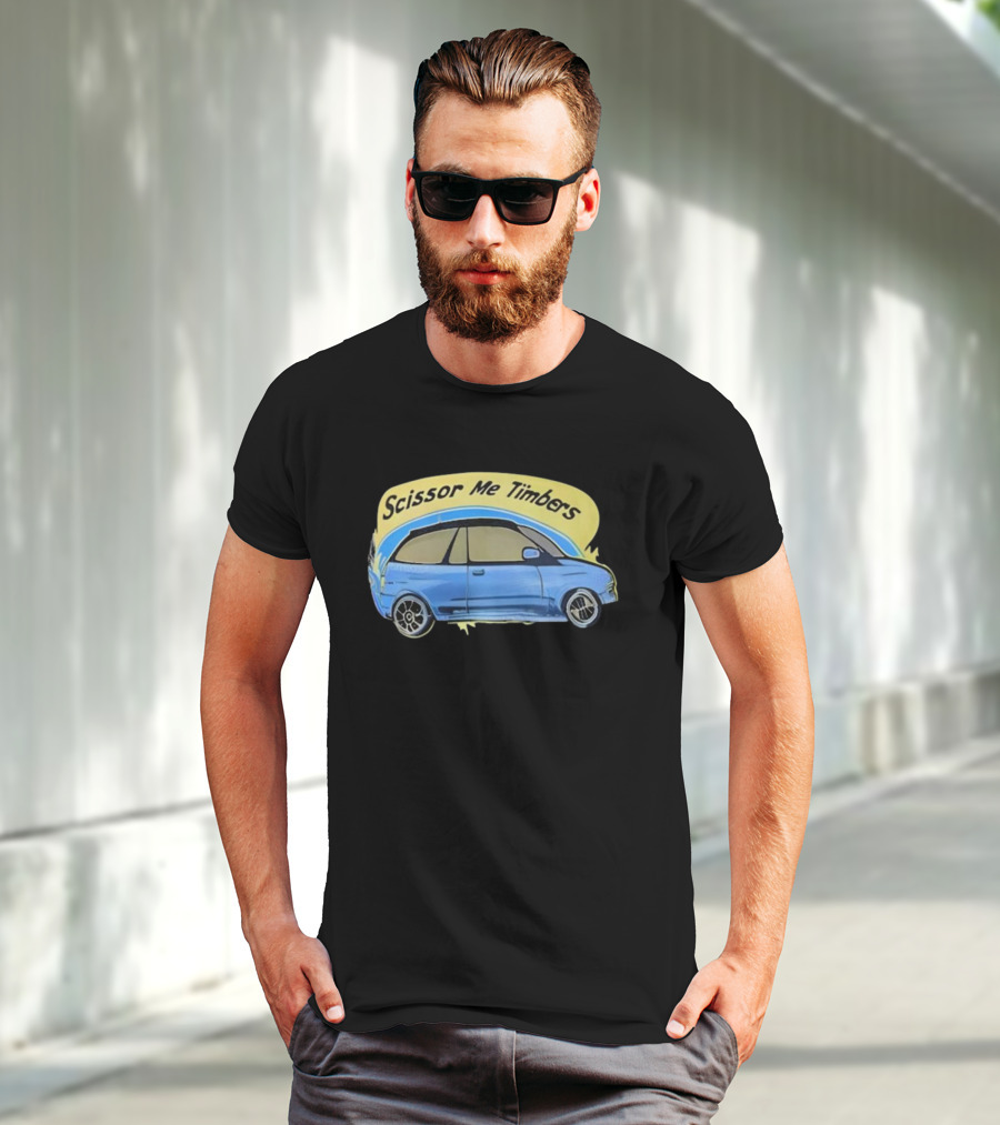 Scissor Me Timbers Blue Car Image T-Shirt