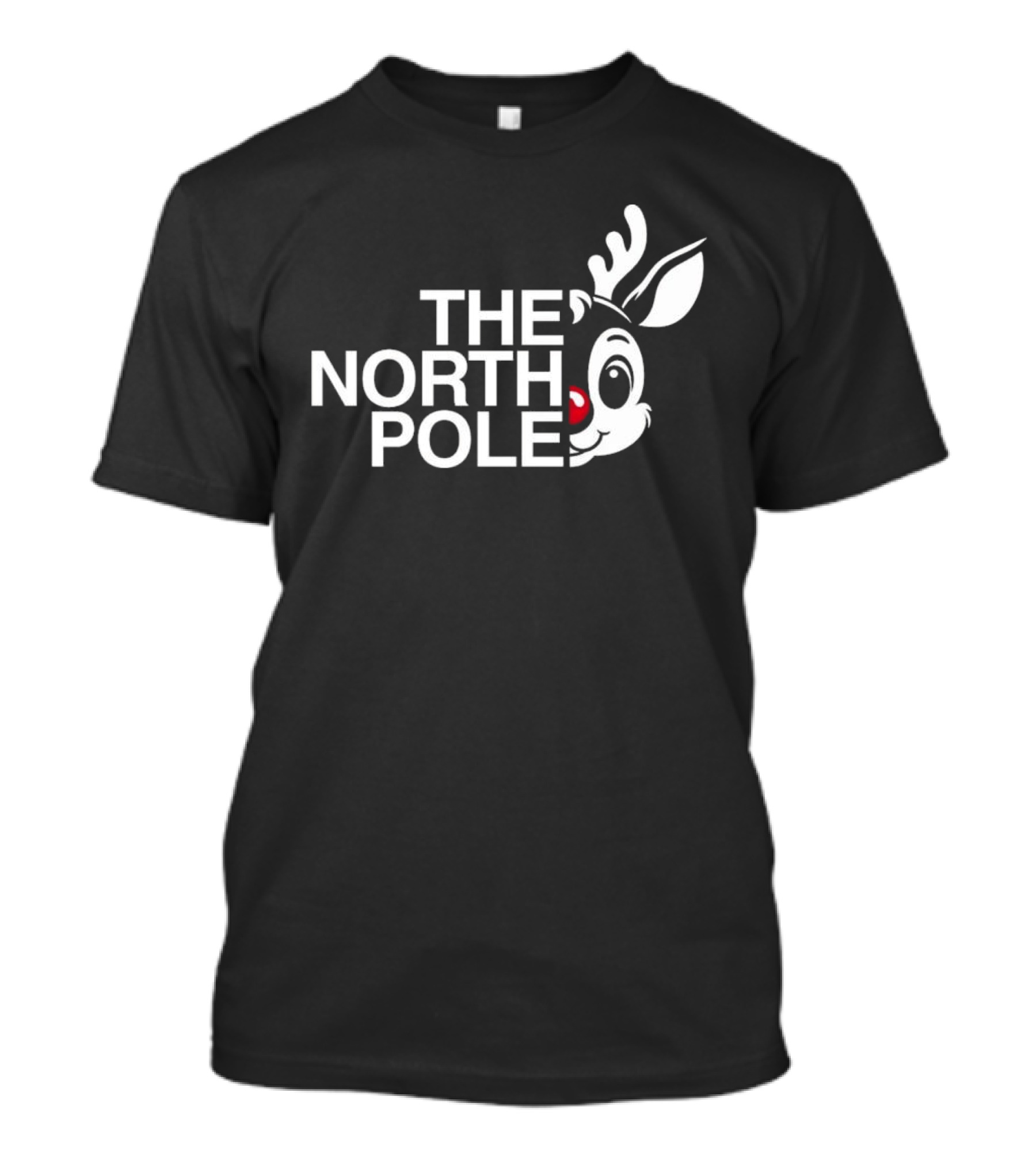 The North Pole Christmas Rudolph Reindeer Face T-Shirt
