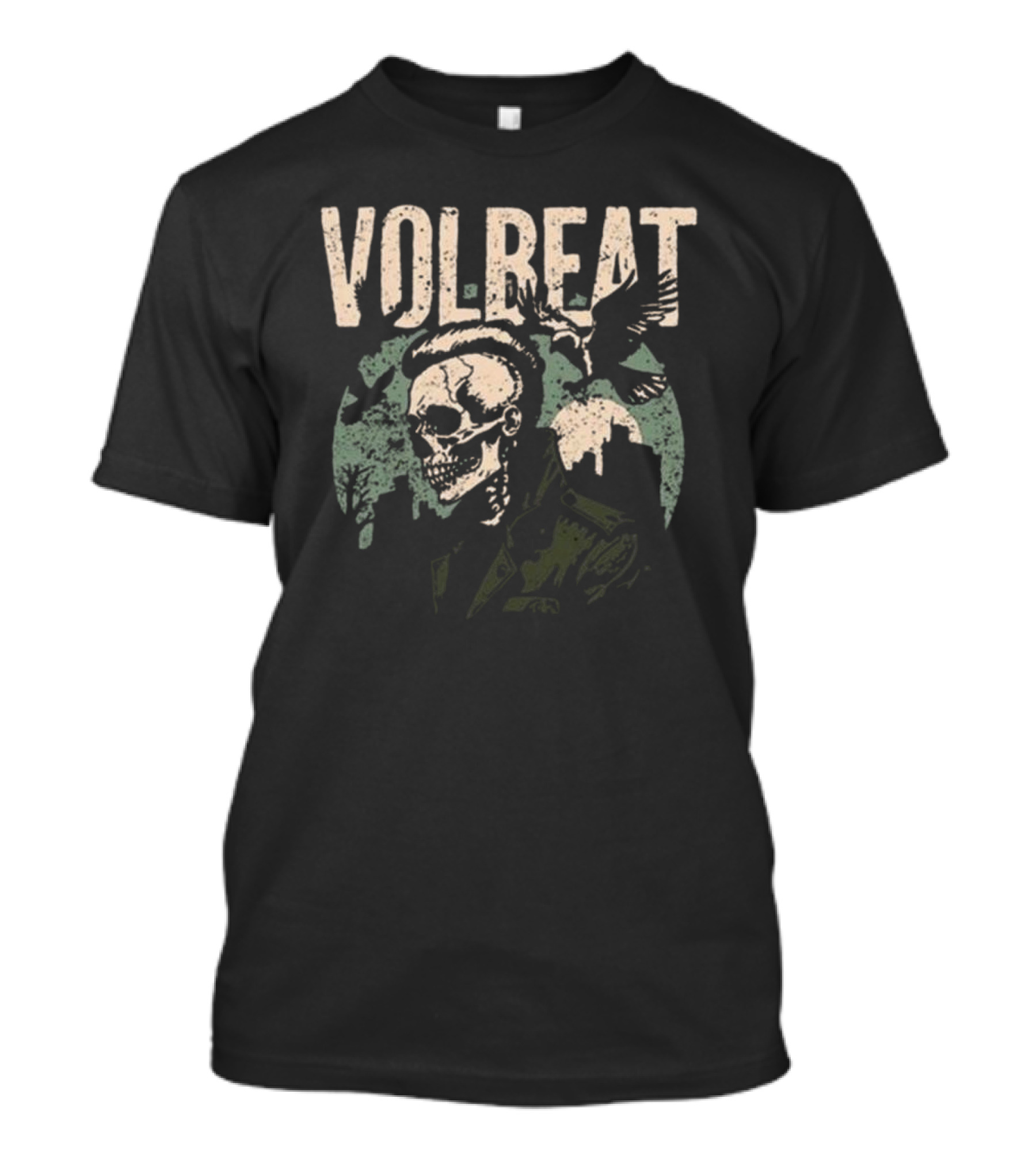 Volbeat Sixteen Dollars Skull With Birds And City T-Shirt