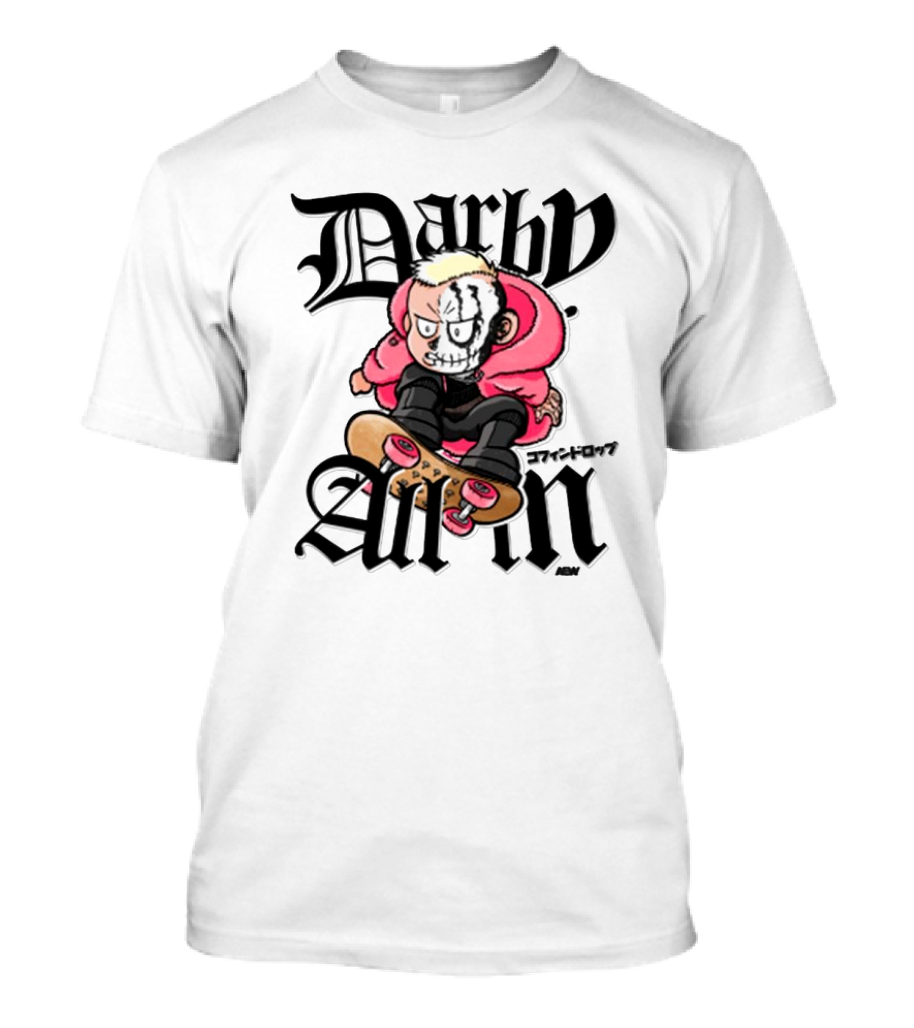 Darby Allin Skateboarding Cartoon Character With Face Paint T-Shirt