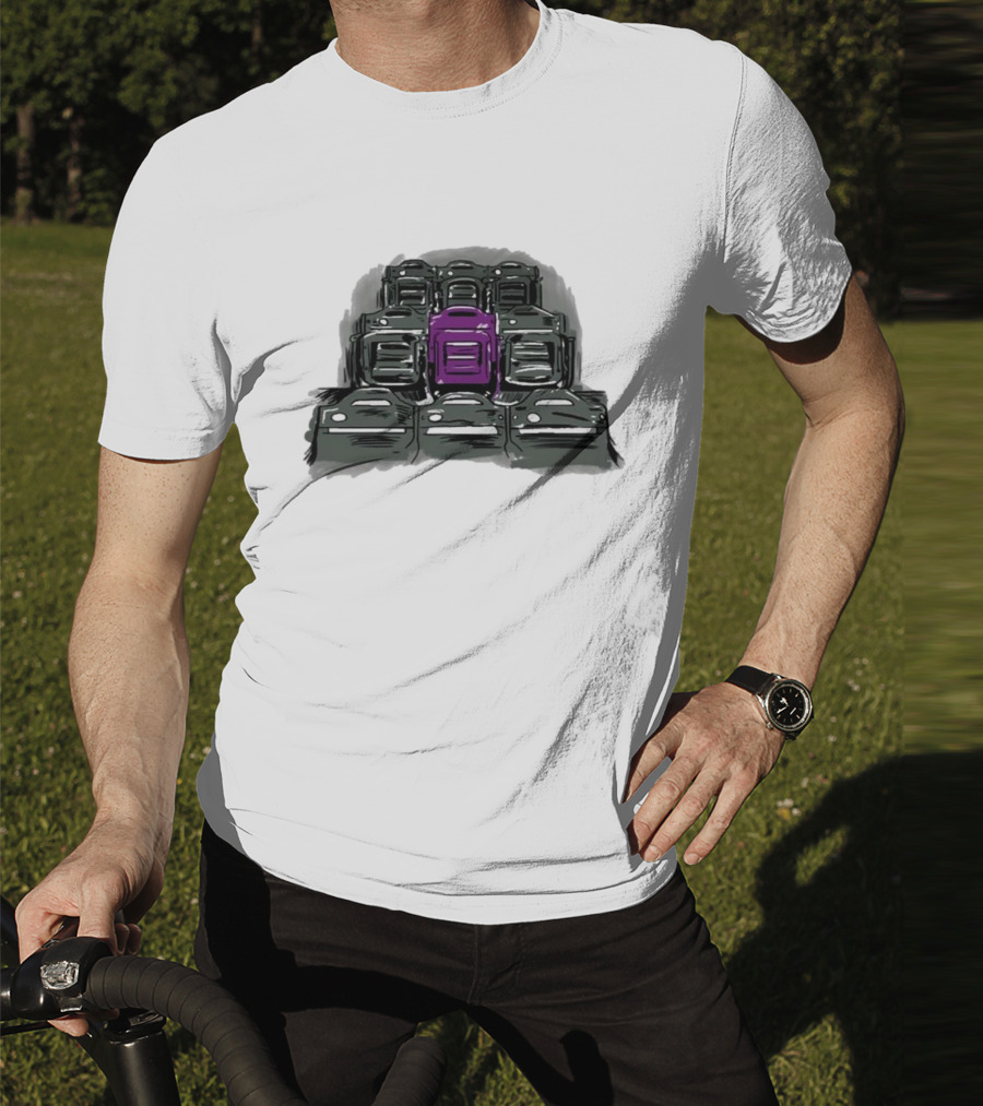 Grimace The Purple Seat Among Gray Car Seats T-Shirt