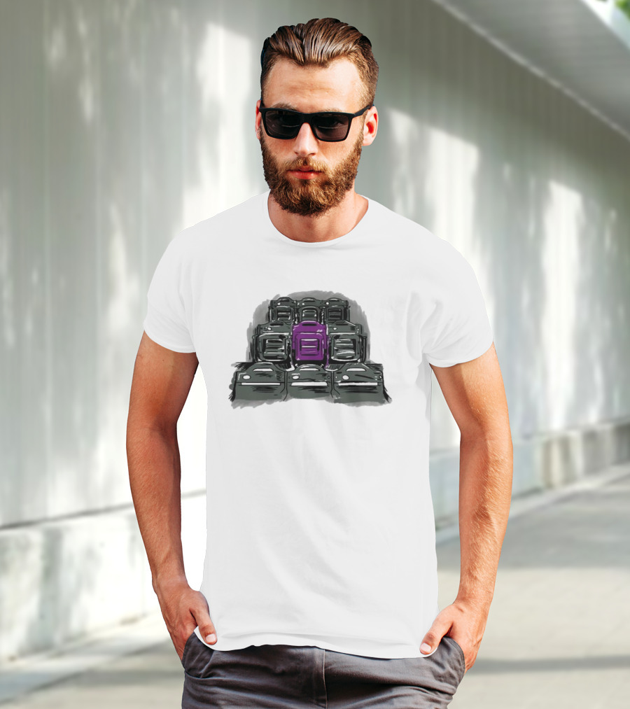 Grimace The Purple Seat Among Gray Car Seats T-Shirt
