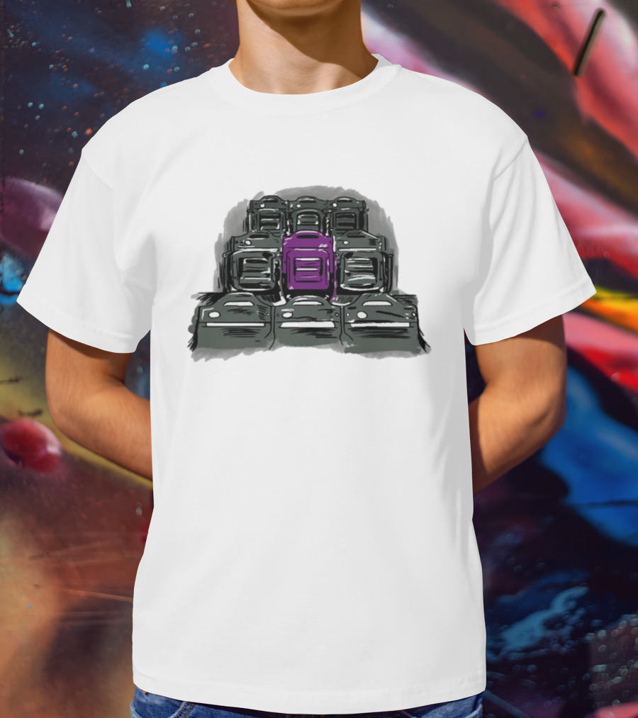 Grimace The Purple Seat Among Gray Car Seats T-Shirt