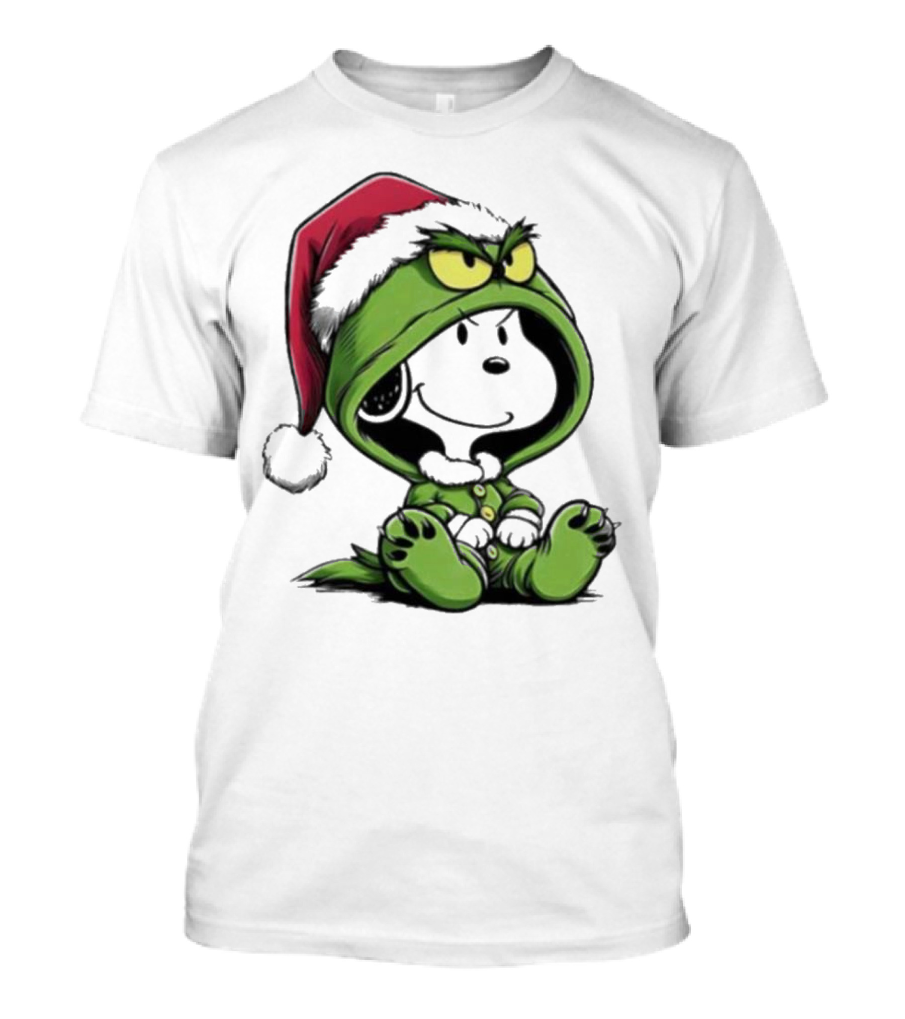 Grinch Snoopy Santa Costume Christmas T-Shirt