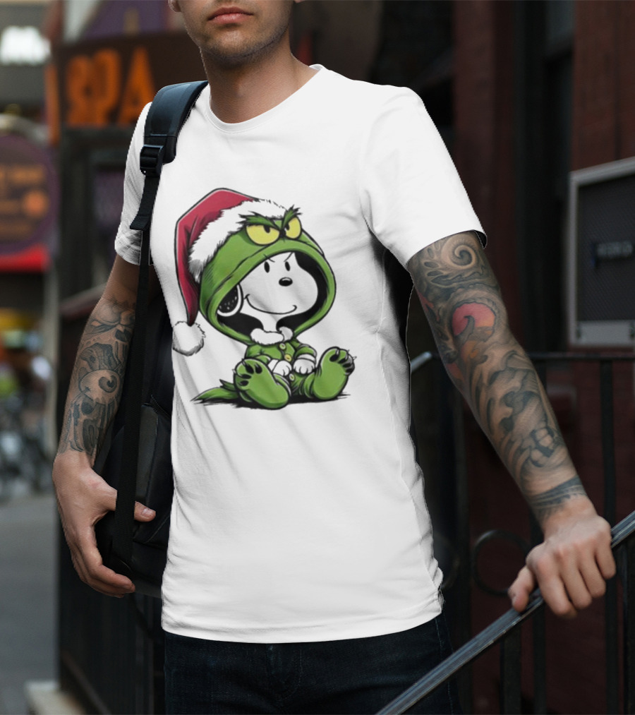 Grinch Snoopy Santa Costume Christmas T-Shirt
