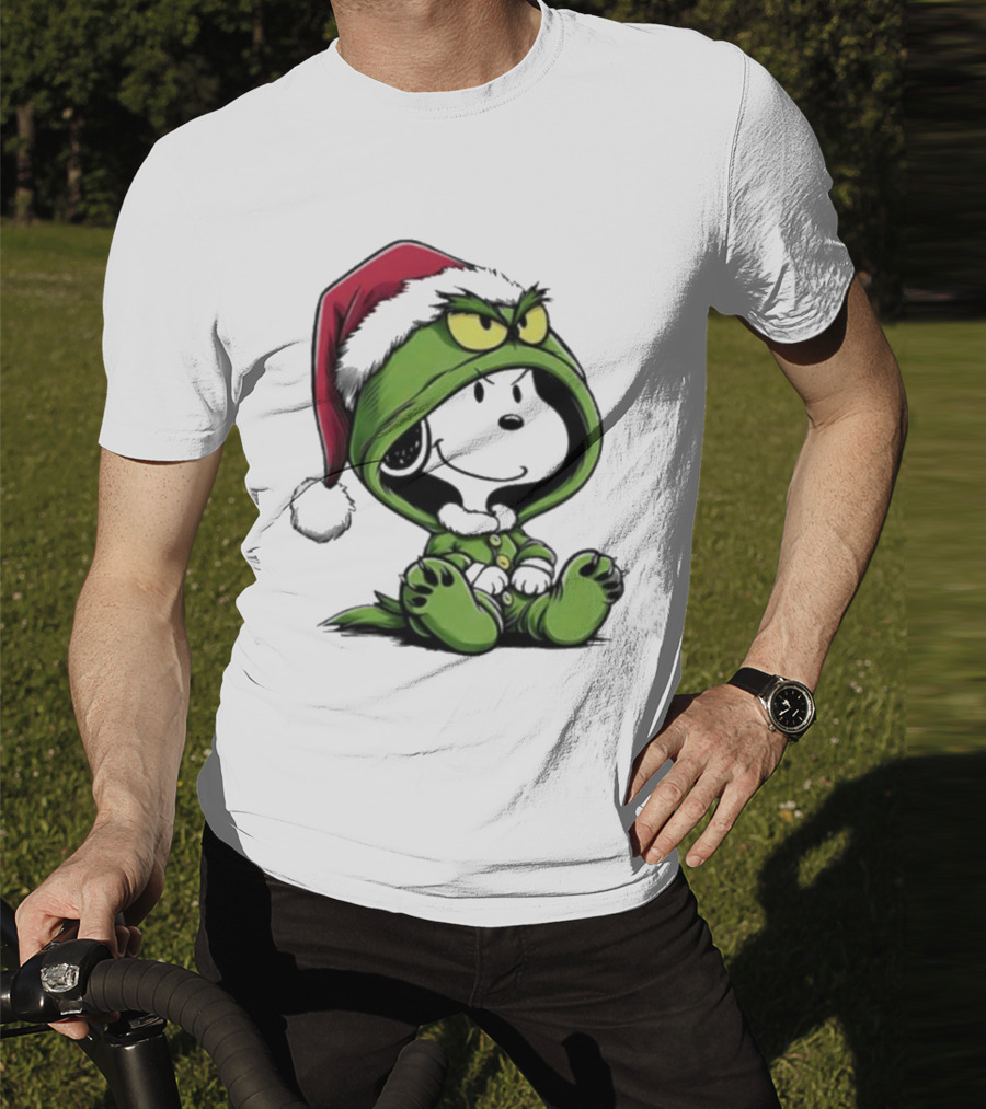 Grinch Snoopy Santa Costume Christmas T-Shirt