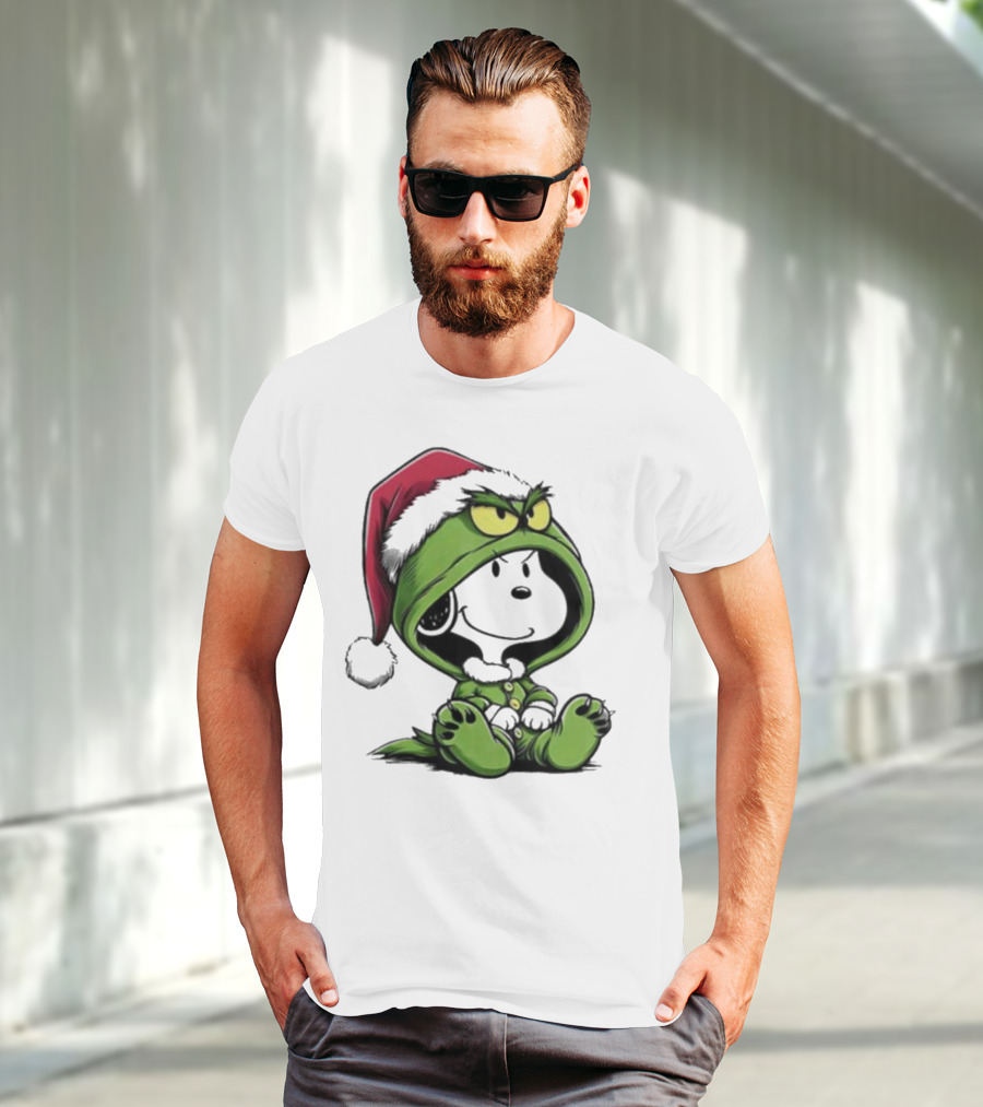Grinch Snoopy Santa Costume Christmas T-Shirt
