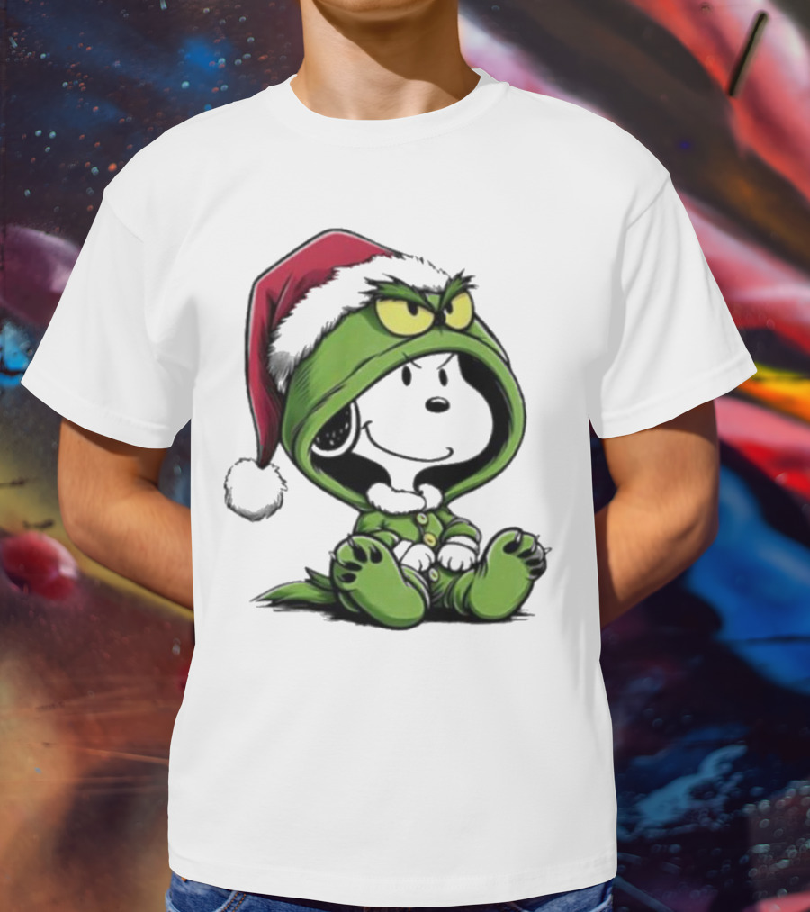 Grinch Snoopy Santa Costume Christmas T-Shirt